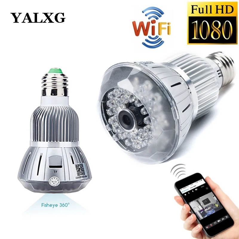 

1080P H.264 Home Security Full-HD Wi-Fi Mini Led Bulb Light IP Wireless Security CCTV Camera With Motion Sensor Detection DVR