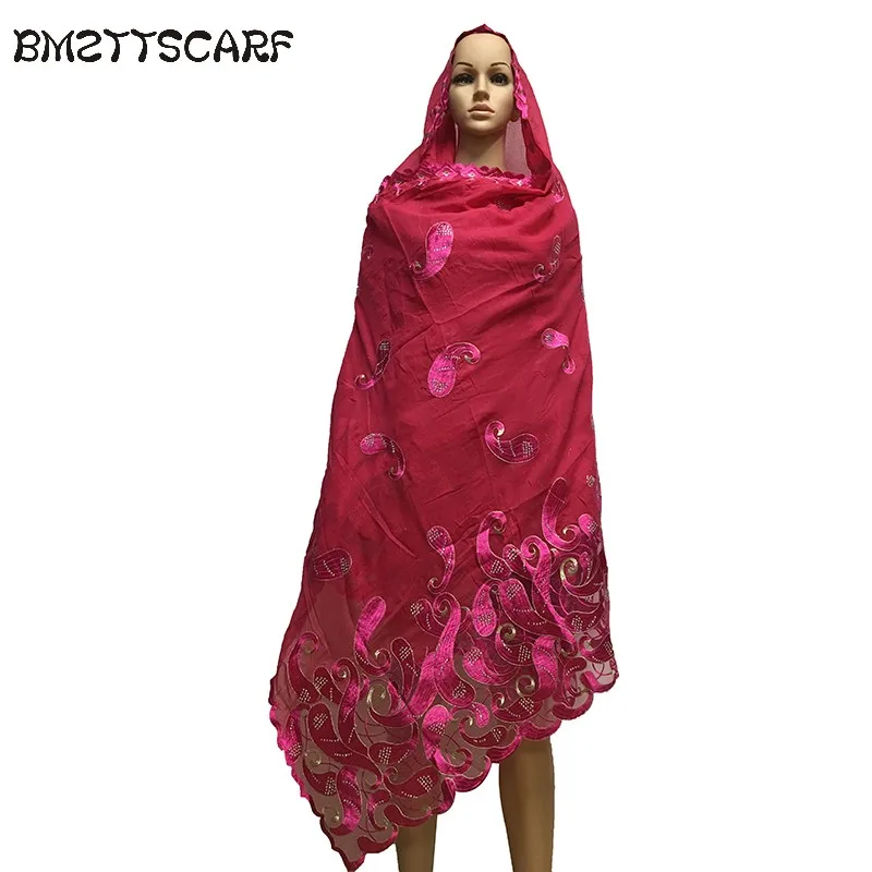 Африканская Женская шаль хлопок с сеткой вышитые дизайн большой хлопковый шарф для палантины из пашмины BM637