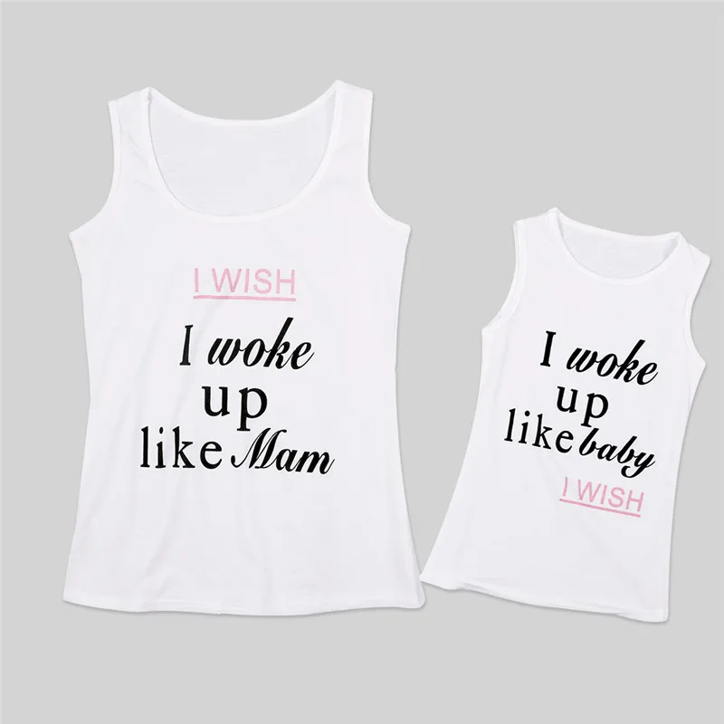 Mommy-and-me-clothes-2pcs-Set-Letter-Family-t-shirt-Striped-Skirt-Mom-and-daughter-dress (2)