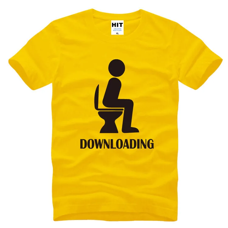 buy Customized DIY Downloading Toilet Funny Novelty Mens Men T Shirt Tshirt 2016 New Short Sleeve O Neck Cotton T shirt Tee