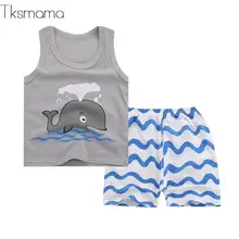 Летняя одежда для маленьких мальчиков, хлопковый жилет для младенцев, комплекты из топов+ шорт, одежда для мальчиков и девочек