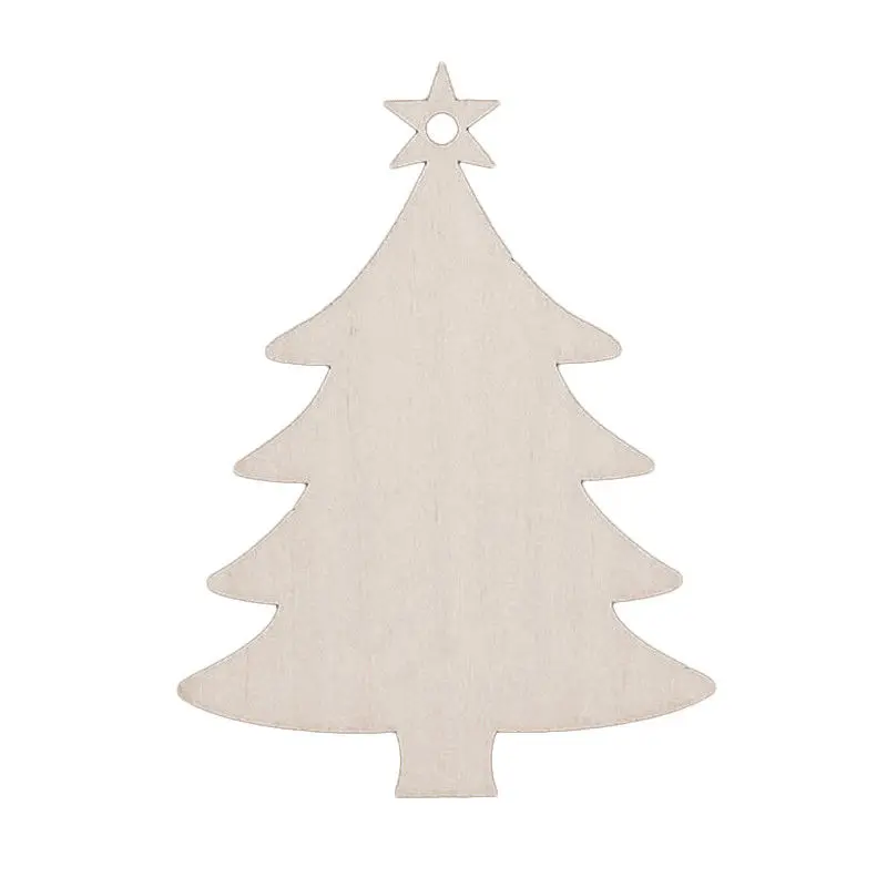 10pcs/Lot Carved Wood Snowflake Christmas Tree Hanging Ornament Tag Xmas Christmas Party Room DIY Craft Decor