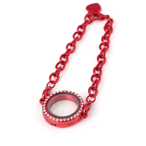 Shuyani смешанный 7 Радужный подвешиваемый кулон браслет сплав стекло жизни очарование медальона памяти браслеты оптом - Окраска металла: AB1