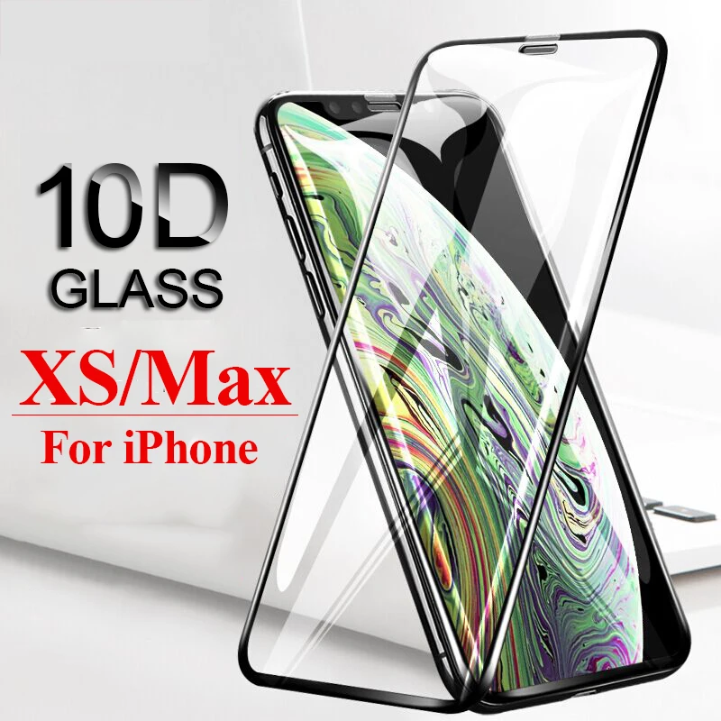 

10D Curved protective glass on for iPhone X XS max XR aphone 6 7 8 plus full cover aifion ip 10 10s 10r tempered glas 7P 8P film