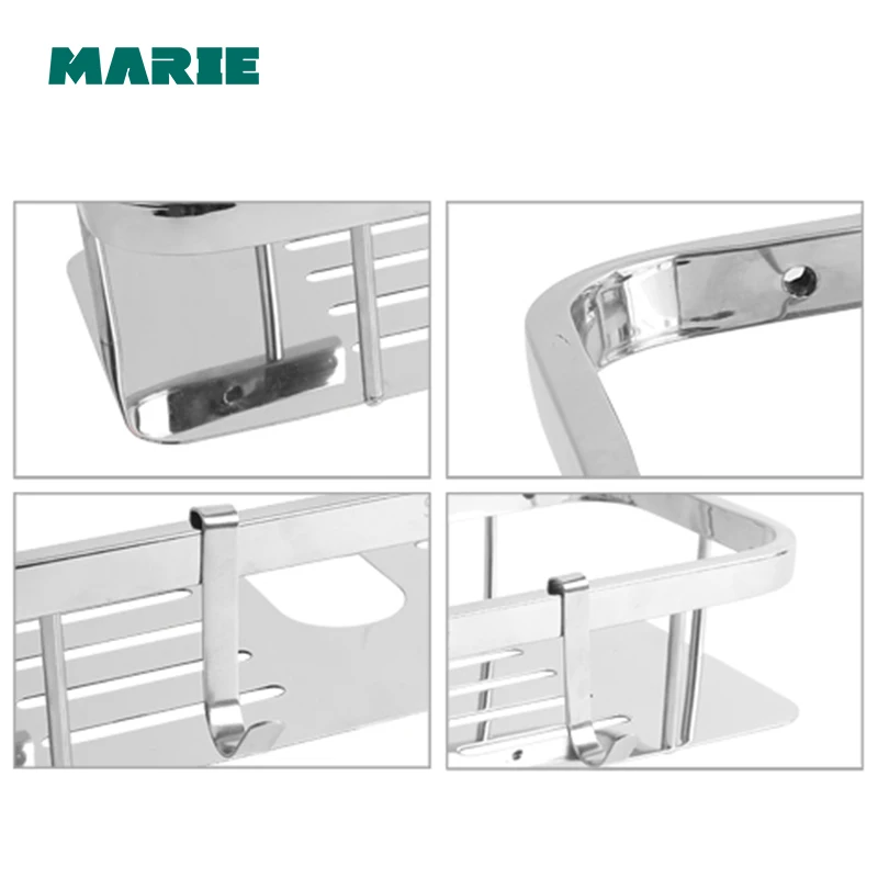 Bathroom Shelf Shower Storage Rack Holder Shampoo Bath Towel Tray Home Bathroom Shelves Single Tier Shower Head Holder