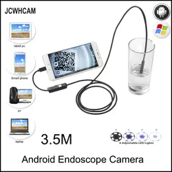 Jcwhcam HD 720 P 2MP Android OTG USB эндоскопа Камера 8 мм 3.5 м гибкий змея USB трубы инспекции бороскоп android usb Камера