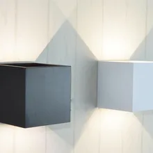 Современный краткое Cube Регулируемый поверхностного монтажа 6 Вт 10 Вт светодиодный настенный светильник на открытом воздухе Водонепроницаемый IP65 110 V 220 V настенный светильник садовое освещение