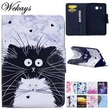 Wekays For Samsung Tab A 2016 T280 Cartoon Cat Leather Fundas Case For Coque Samsung Galaxy Tab A6 7.0 inch T280 T285 Cover Case