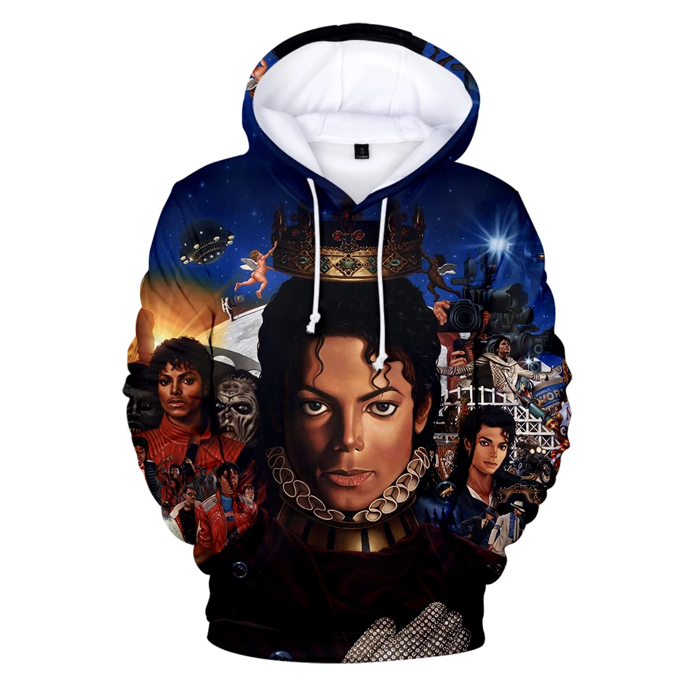Мужская толстовка с капюшоном Michael Jackson теплая в стиле хип хоп Харадзюку Уличная