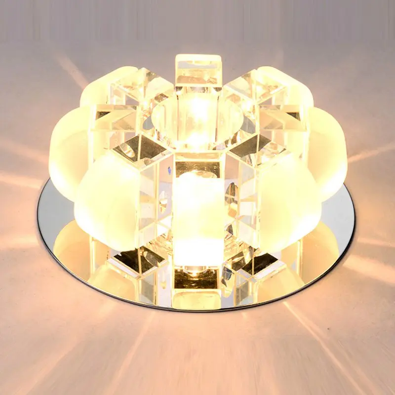 Современный тыквенный Кристалл 5 Вт светодиодный потолочный светильник для коридора потолочный светильник с цветочным кристаллом для гостиной встраиваемый потолочный светильник лампы