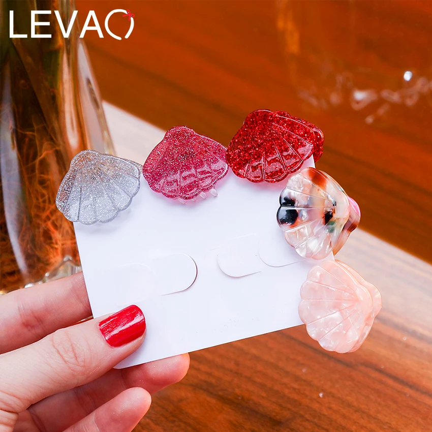 

Levao Lovely Cute Shell Hair Claws 2 PC Girls Hair Accessories Small Shells Acrylic Hairpins Available Hair Clips Headwear