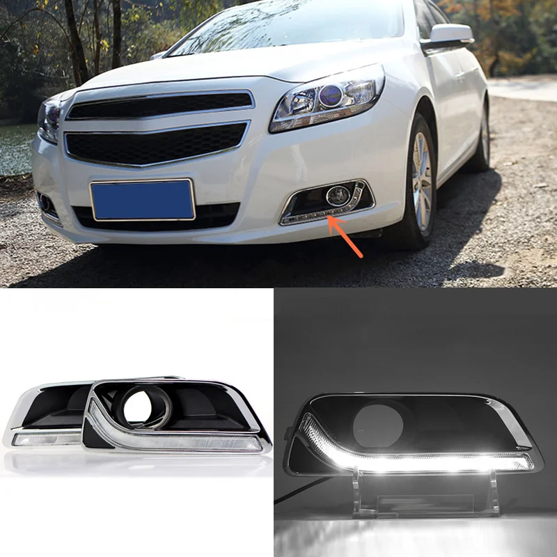 Пара белый дневной Бег свет противотуманных фар DRL для Chevrolet Malibu 2013
