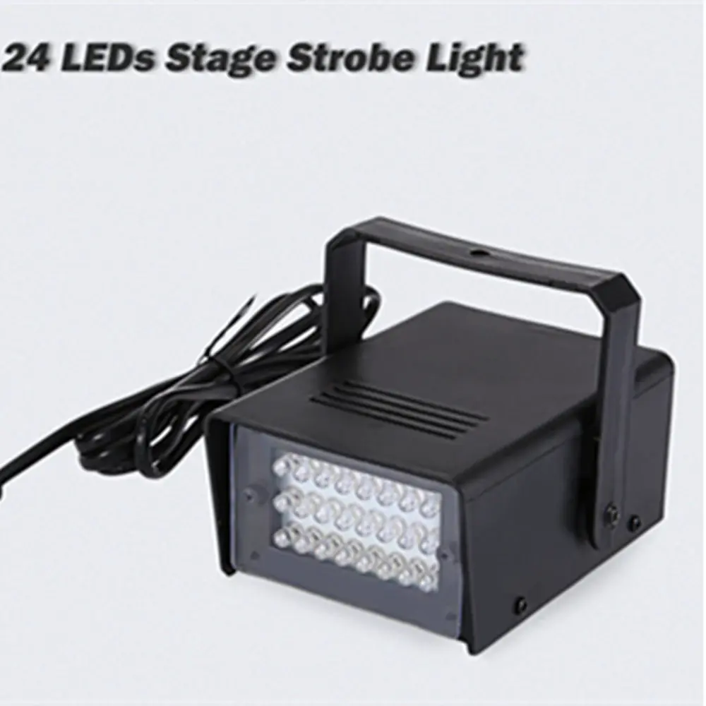 Lightme Portable Mini AC 90 240V 3W 24 LEDs Stage Effect Strobe Light