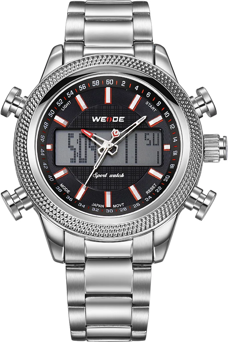 

WEIDE Top Luxury Men Sports Digital Quartz Watches Business Brand Waterproof Analog Man Wrist Watch Clock Hour Relogio Masculino