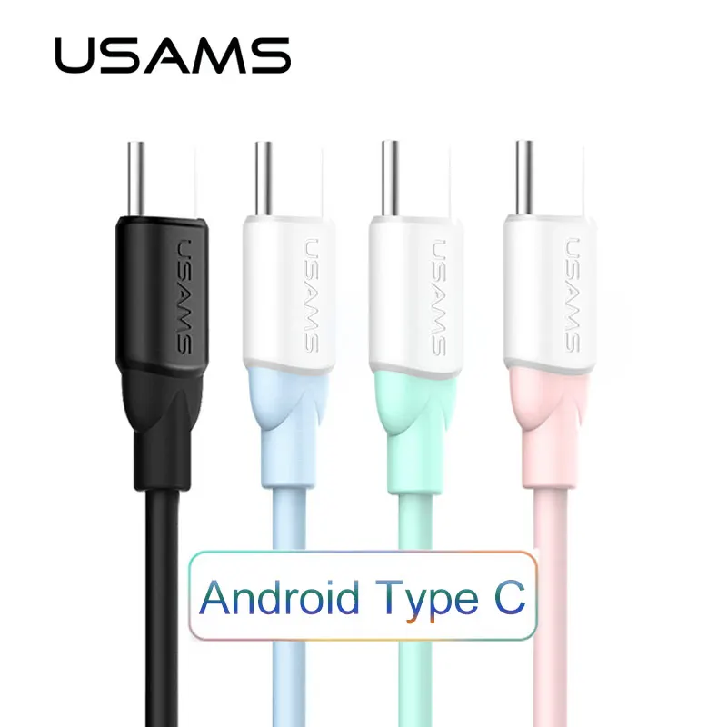 

USB C Cable Round for Oneplus 5t 6 USAMS Type C cable Charging Cable for Samsung s8 s9 plus Xiaomi 6 2A 1m mobile usb data cable