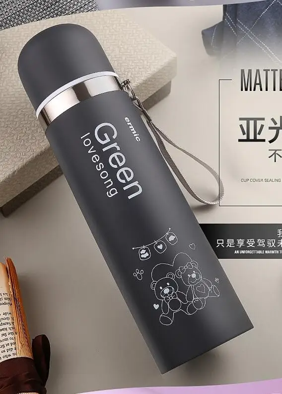 Matt ash Modern Portable Creative Useful Vacuum Flasks Anti High Temperature Stainless Steel Vacuum Flasks Multiple Colour Vacuum Flasks - Цвет: Matt ash