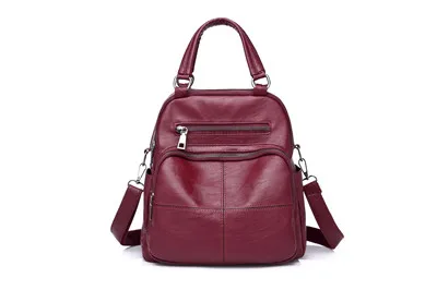 Aliexpress.com : Buy Solid Women Leather Backpack Shoulder Bag Female