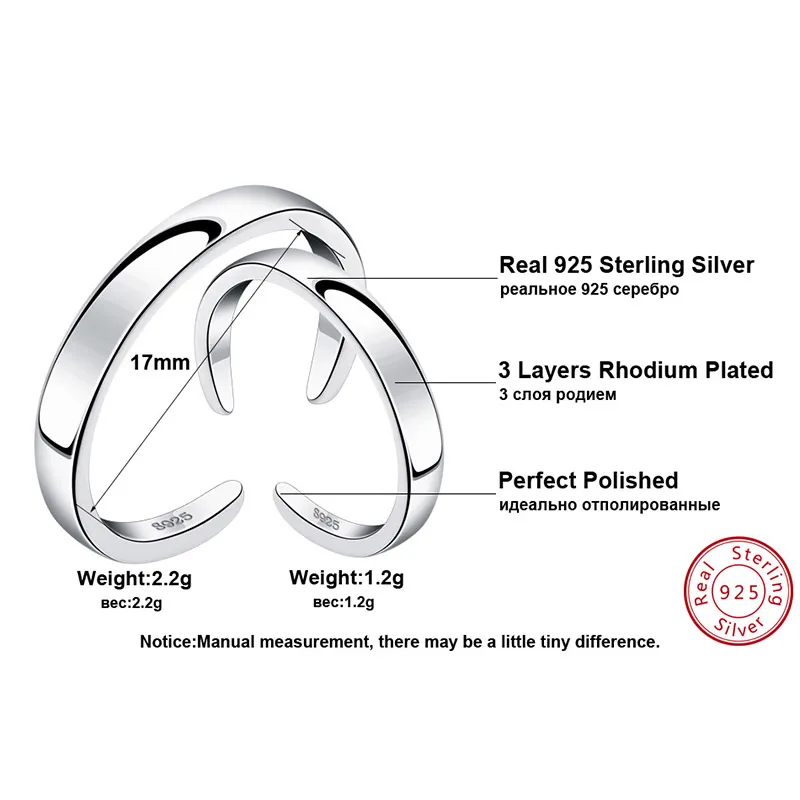 ORSA JEWELS Pure 925 Sterling Silver Rings for Women&Men Couple Ring Romantic Wedding Valentine Present Fashion Jewelry SR21