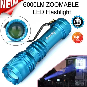 

MUQGEW ZOOMABLE LED Flashlight Torch Super Bright Light Weight Low Power Consumption Compact 6000LM CREE Q5 AA/14500 3 Modes