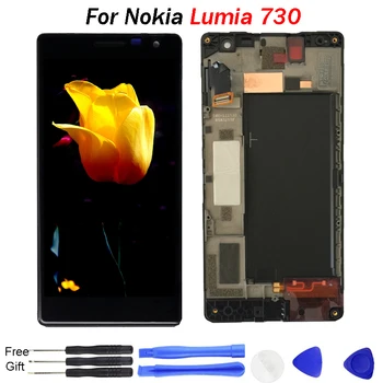 

Original For Nokia Lumia 730 Screen display 735 LCD Display Touch Screen Digitizer Glass Assembly with Frame For Nokia Lumia 730
