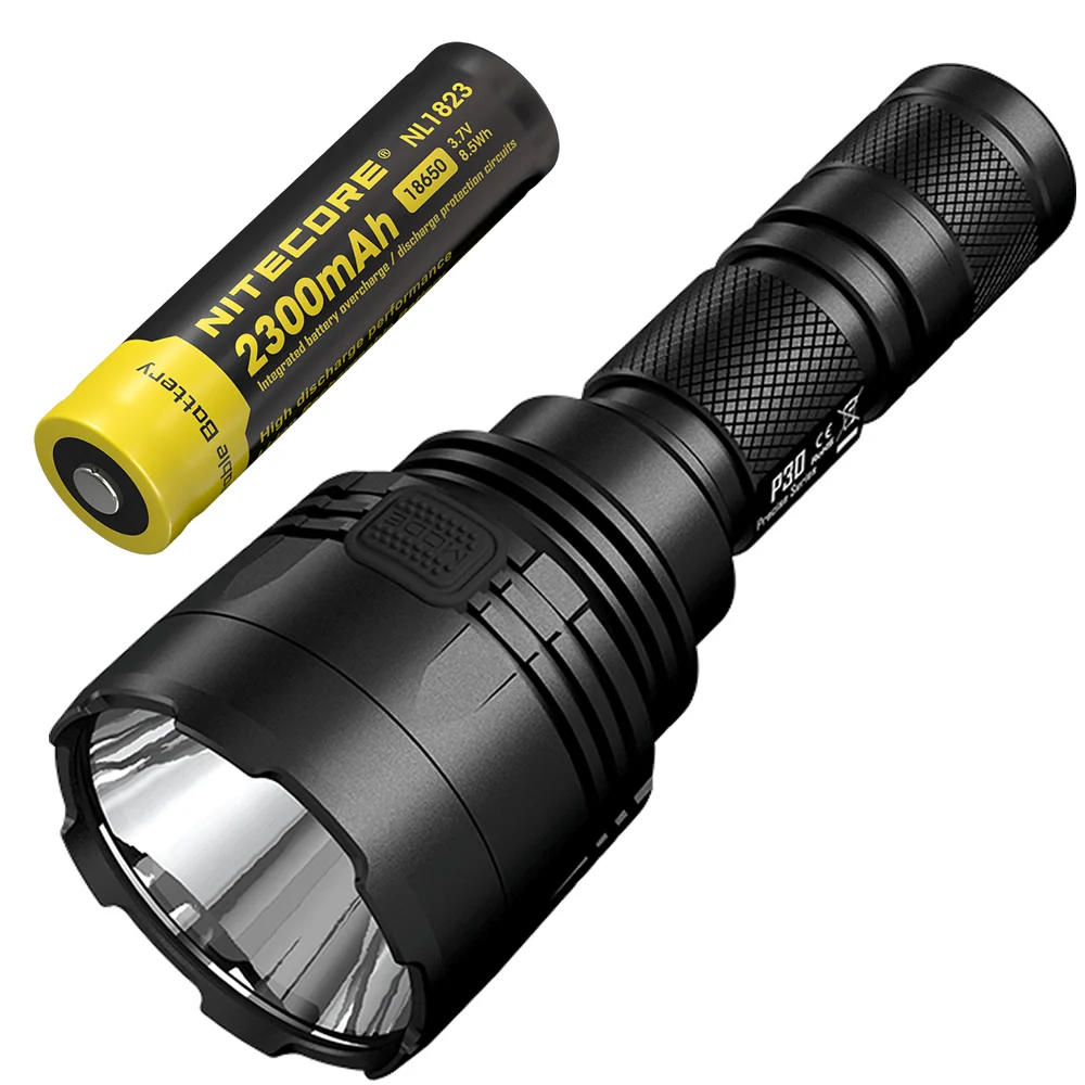 NITECORE 1000 люмен CREE XP-L HI V3 светодиодный Охотничий комплект P30 с зарядным устройством I1+ аккумулятор 18650 Военный поисковый фонарик Фонарь