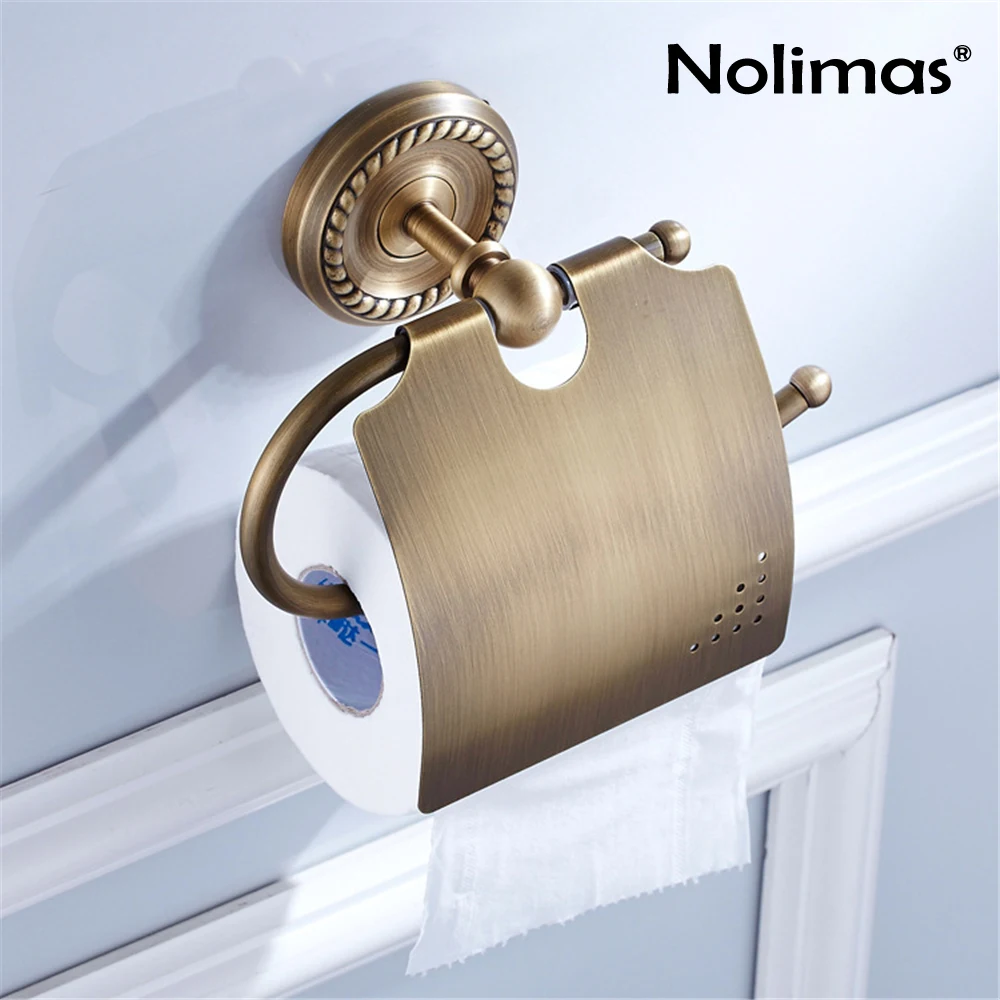 Antique Copper Paper Box Roll Rolder Clamshell Toilet Paper Holder