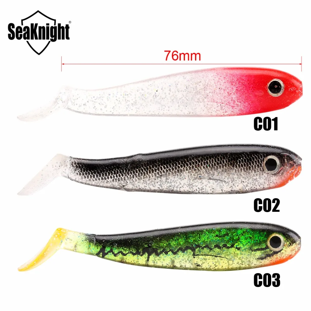 6 шт./лот SeaKnight 3 дюйма/76 мм 7 4 г Мягкая приманка SL013 T Tail рыболовные приманки