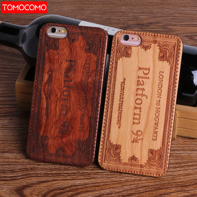 

Harry Potter Hogwarts Pattern Design Real Wood Phone Cases Cover for Iphone 7 6 6S 8 Plus X XS Max SAMSUNG S7 S8 S9 Plus
