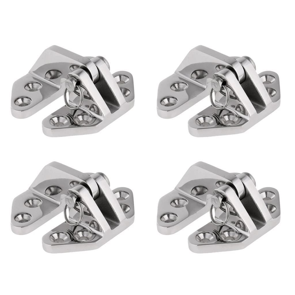4 Piece 316 Marine Grade Stainless Steel Boat Hatch Hinge with Removable Pin for Kayak Canoe Fishing Boating Accessories