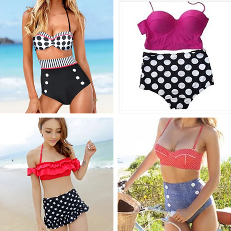 

2019 New Style Fashion Hot Women Push-up Soft Bra Bandage Bikini Set High Waist Swimsuit Solid Triangle Swimwear Bathing