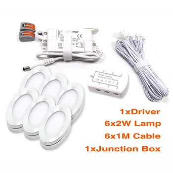 

2W*6pcs/kit Surface Mounted Mini Ceiling Lights Set with LED Transformer for Indoor Home Kitchen Decoration