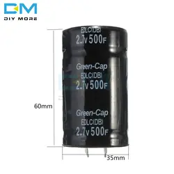 Diymore сверх яркий конденсатор 2,7 в 500F 35*60 мм конденсаторы сквозное отверстие общего назначения 2.7V500F конденсаторы два фута четыре фута