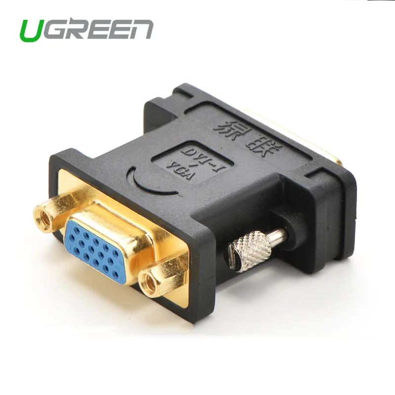 Ugreen 1080P DVI 24+ 5 мужчин и женщин VGA конвертер DVI i к VGA адаптер позолоченный DVI конвертер для компьютера PC хост ноутбука