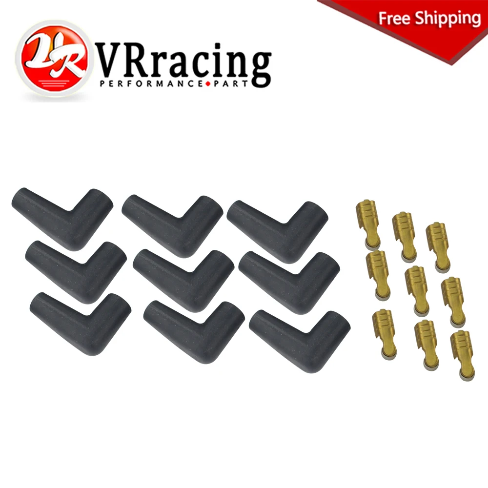 

Free Shipping - 9 pcs / set HEI style distributor caps Spark Plug Wire Male Rubber Boots Terminals Ends Connector set VR-SSC03