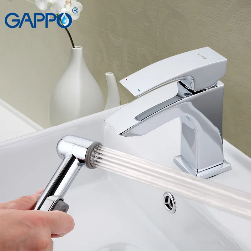 

GAPPO water tap bathroom Deck Mount Basin Sink Faucet torneira Cold Hot Water Mixer tap grifo bathroom faucet in hand shower set
