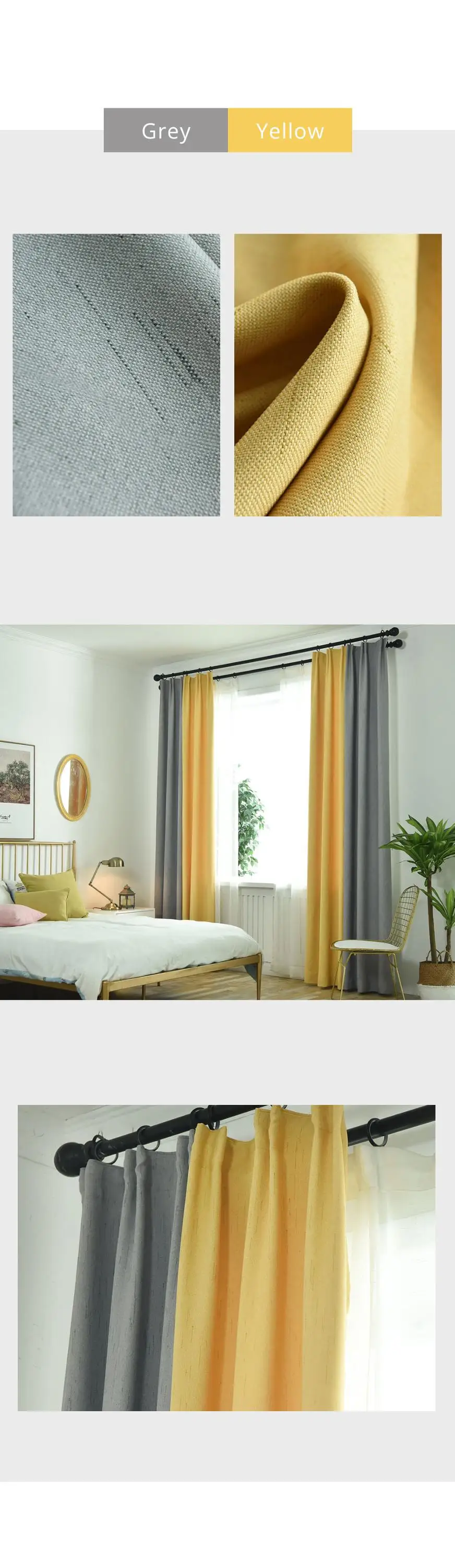 ZG097NAPEARL High Quality Stitching Solid Thick Window Curtains Living Room Ready Made Shading Blackout Drapes Classic Design Panel03
