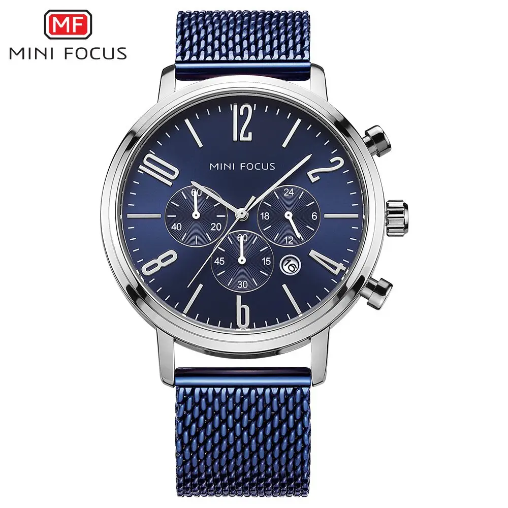 

MINI FOCUS 2018 Business Sport Watches Men Analog Date Clock Stainless Steel Military Waterproof Quartz Watch Relogio Masculino