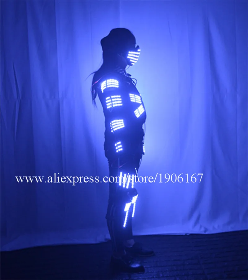 Fashion LED Armor Light Up Jackets Costume Glove Glasses Led Outfit Clothes Led Suit For LED Robot suits1