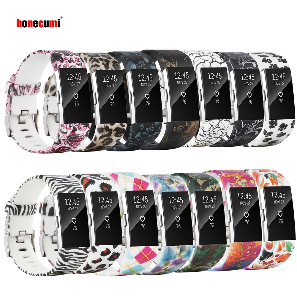 

Honecumi For Fitbit Charge 2 Accessories Wristbands Silicone Colorful Sport BraceletBand Replacement For Fit bit Charge 2