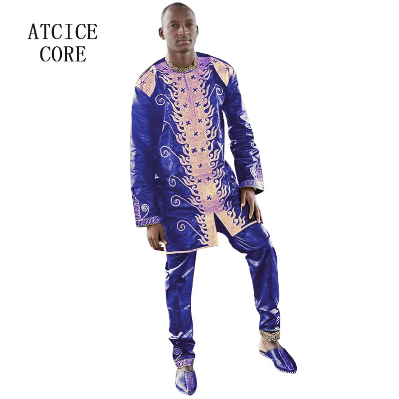 Африканские платья для мужчин Базен riche вышивка дизайн платье Африканский человек одежда длинное платье LC064