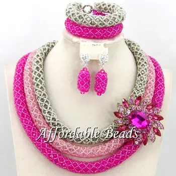 

Beautiful Crystal Bridal Women African Beads Jewelry Sets Wedding Necklace Jewelry Set Wedding Gift BN340