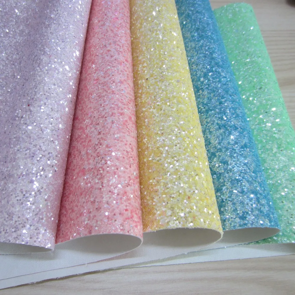 Buy 30x134cm chunky PU glitter fabric glitter