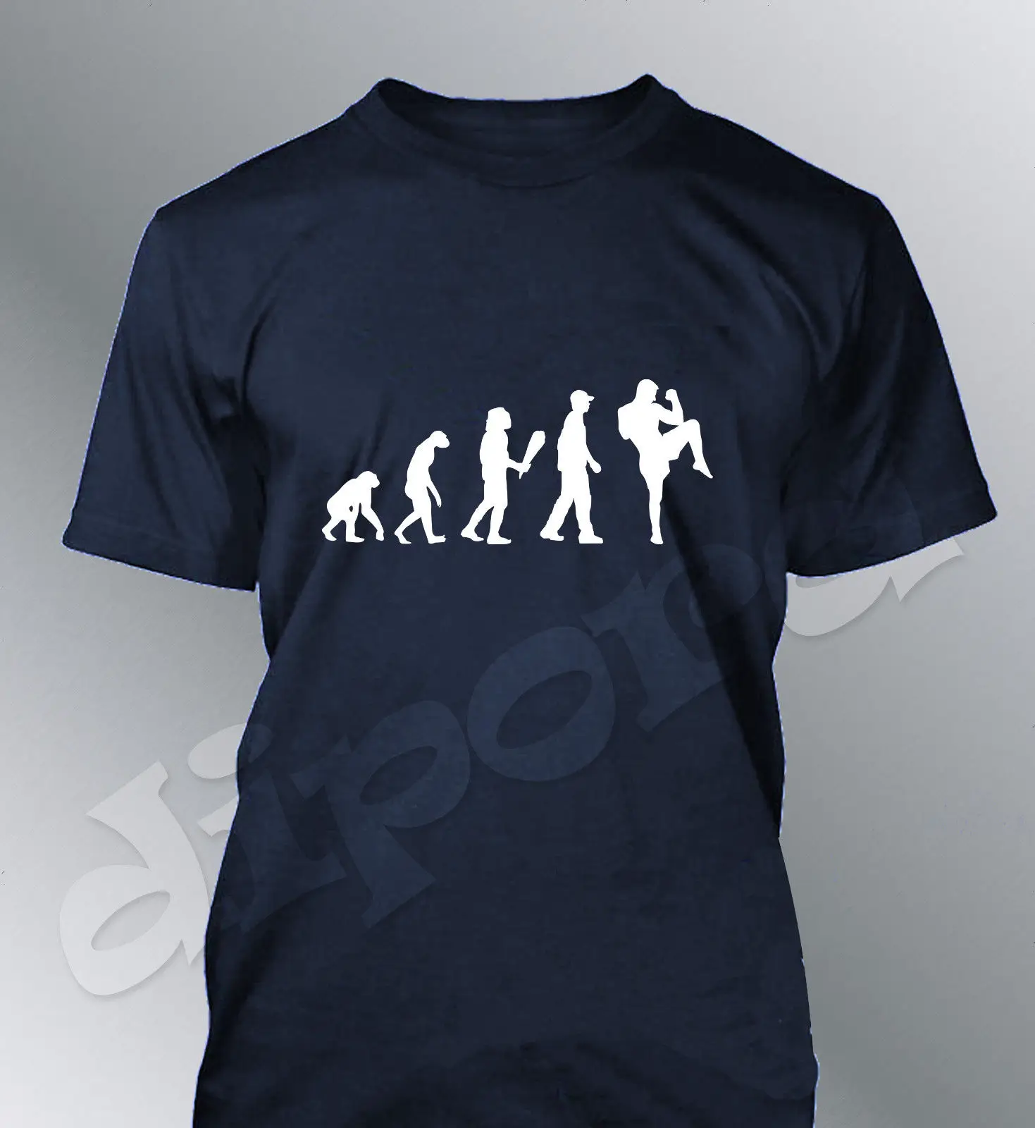 Maglietta Personalizza Homme Evolution Boxe Thai M L Xl Humor T-Shirt Umana