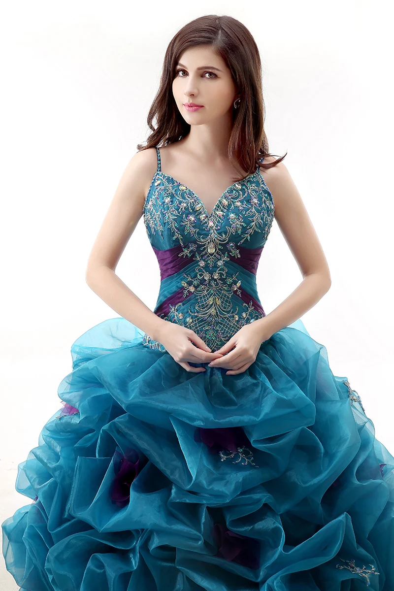 Forevergracedress настоящая фотография оборками платье Quinceanera новый V Средства ухода за кожей шеи бисера органзы Длинные с Кружева до официальная