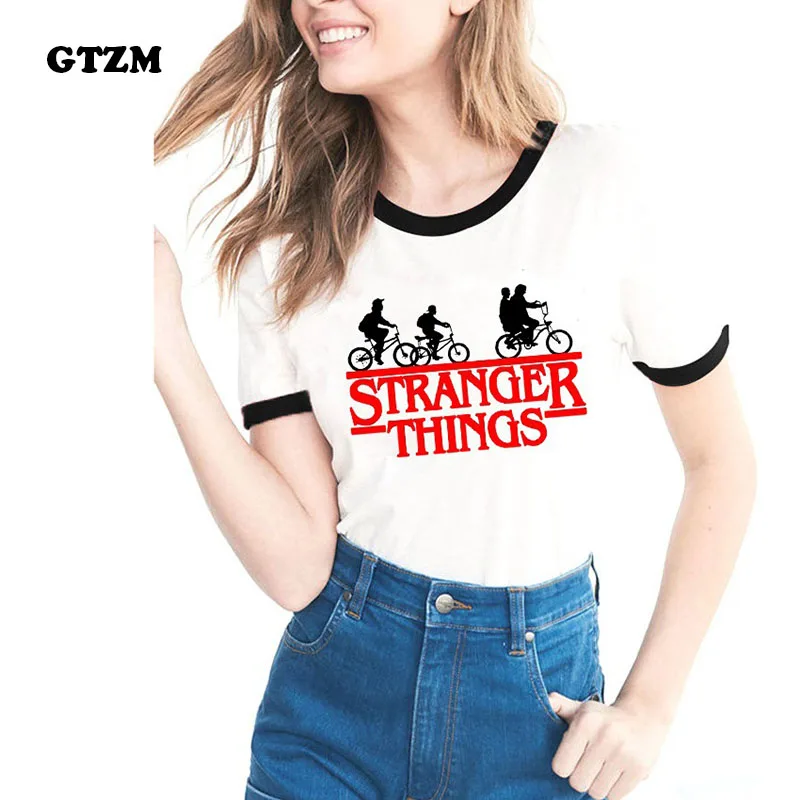 GTZM Stranger Things Tshirt Women 2017 Summer Letter T shirts Printing