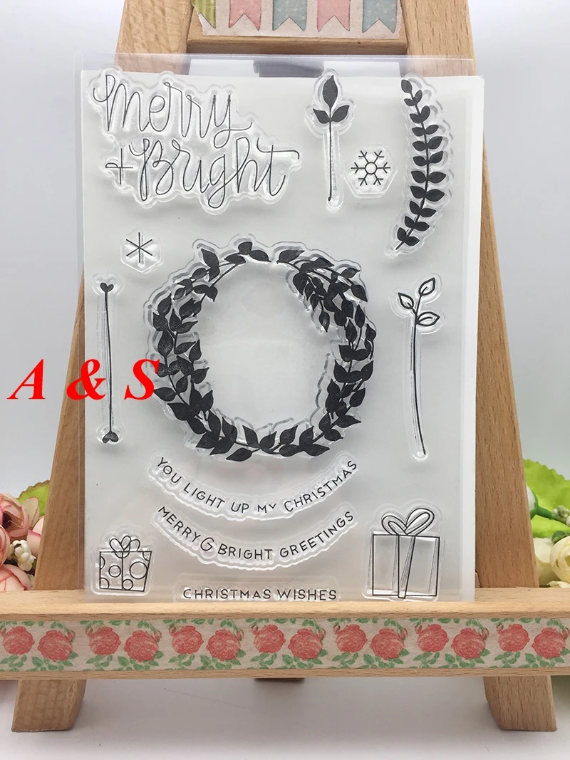 CLEAR STAMPS Christmas Tree LEAF Scrapbook Card album paper craft