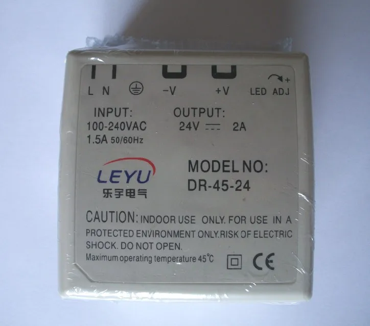 

45W Din Rail Mounted 24VDC 2A Output Industrical Power supply Supplier
