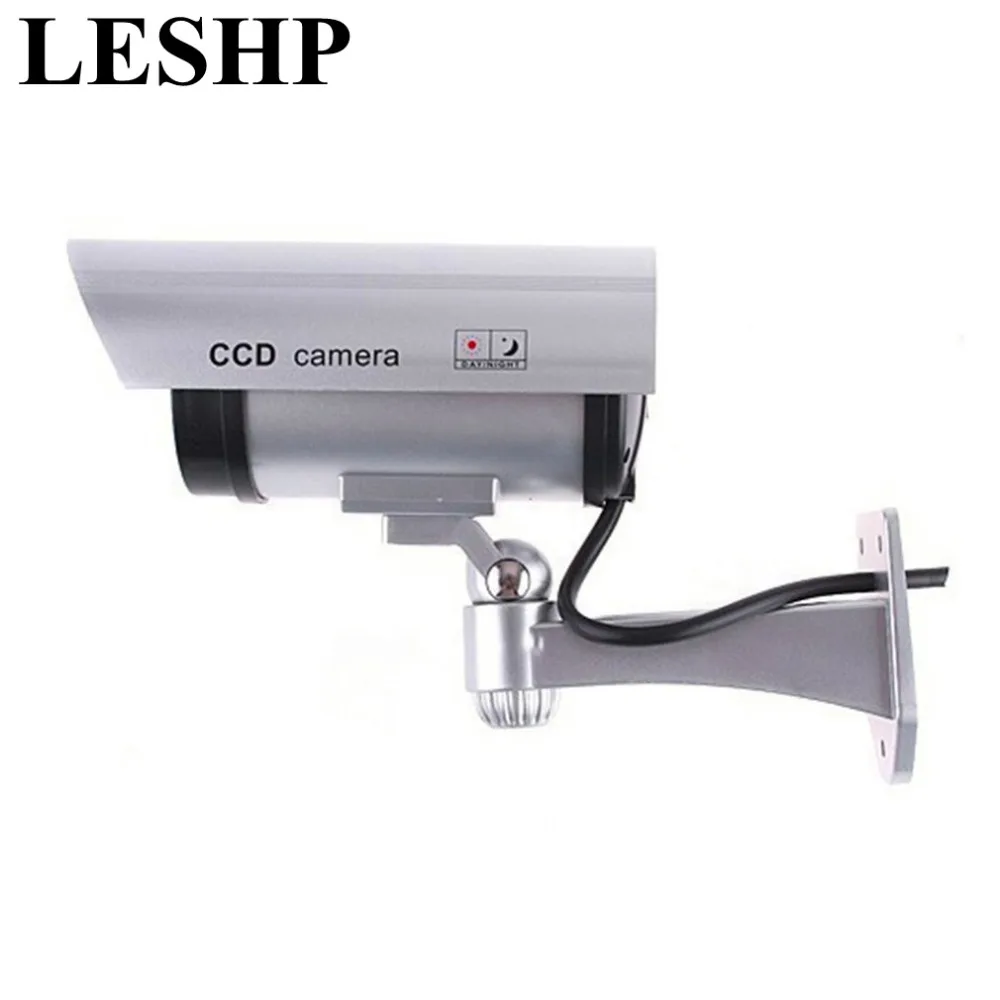 LESHP CA-11 Monitor Security Guard Simulation Surveillance Bullet Camera Outdoor Indoor Dummy IR Camera with Red flashing light