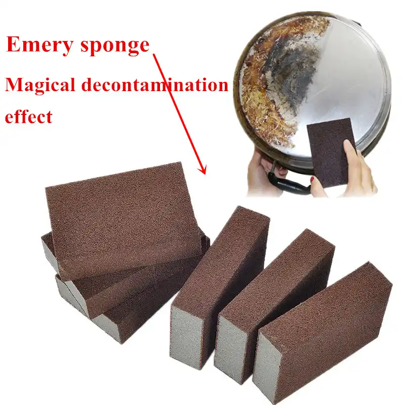 Nano Emery Sponge Eraser Rust Cleaning Brush Tool Kitchen Cleaning Scrubber for Kitchen Bathroom Cleaning Fast and Easier Magic Emery Sponge
