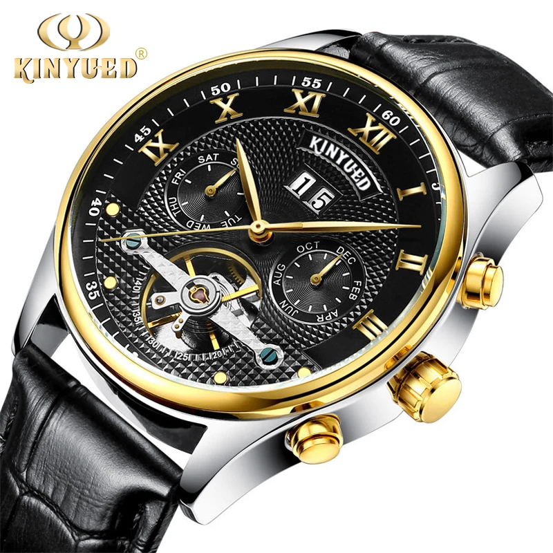 new Kinyued Tourbillon font b Mechanical b font Watch font b Men b font Automatic Skeleton